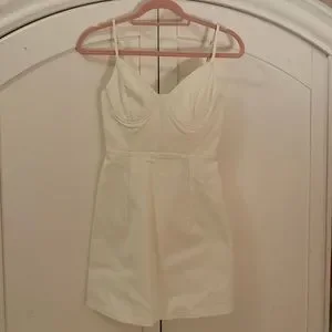 strapless open back dress Alexia Mixed Media Mini Dress